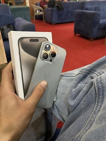 iphone mini 15: IPhone 15 Pro, 128 GB, Natural Titanium, Zəmanət, Simsiz şarj, Face ID — 1