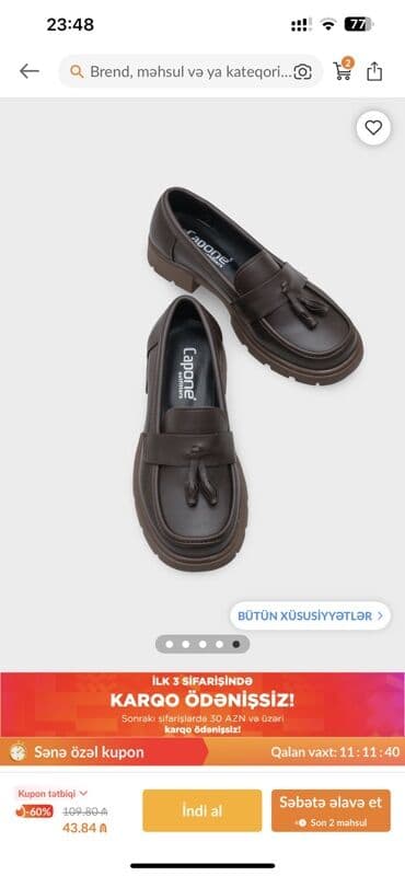 mavi mokasinlər: Ölçü: 37, rəng - Qəhvəyi, İşlənmiş — 2