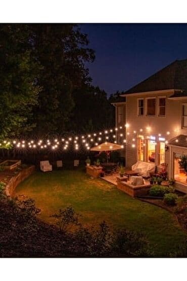 led işq: Günəş enerjisi ilə işləyən işıqlar dekorativ, sarı rəngli, 10 metr — 8