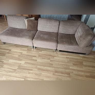 acilan divan: Modul tipli künc/divan dəsti - Rəng: taupe/bej tonları - Parça — 2