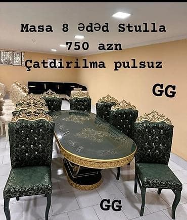iran peci gencede: Qonaq otağı üçün, Yeni, Açılmayan, Oval masa, 8 stul — 1