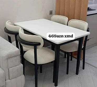 moyka metbex: Mətbəx/qonaq otağı üçün masa və 4 ədəd stul dəsti - Dəst: 1 masa + 4 — 1