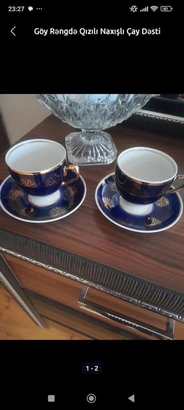 baıkal çay: Çay dəsti, rəng - Göy, Farfor — 2