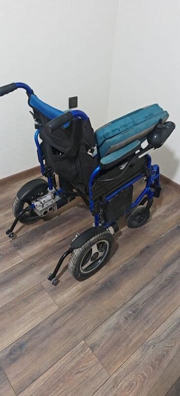 Elektrikli əlil arabası - Rəng: mavi-qarışıq çərçivə, mavi oturacaq — 2