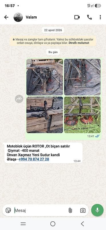 Motoblok üçün rotor tipli otbiçən. Xüsusiyyətlər: - İki diskli rotor lalafo.az -da Motoblok üçün rotor tipli otbiçən. Xüsusiyyətlər: - İki diskli rotor