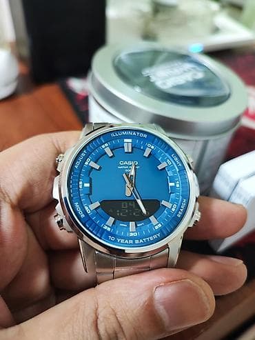 Наручные часы: Casio AMW-880D-2A1 - Parlaq mavi siferblat, “Illuminator” — 2