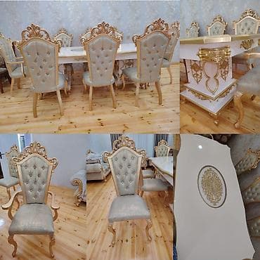 Для гостиной, Б/у, Прямоугольный стол, 8 стульев at lalafo.az Для гостиной, Б/у, Прямоугольный стол, 8 стульев