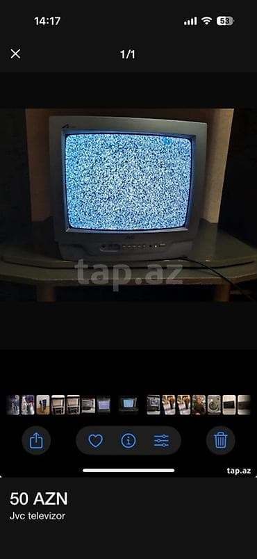 televizo: JVC televizor - Marka/model: JVC (CRT, köhnə tip “qutu” televizor) - — 1