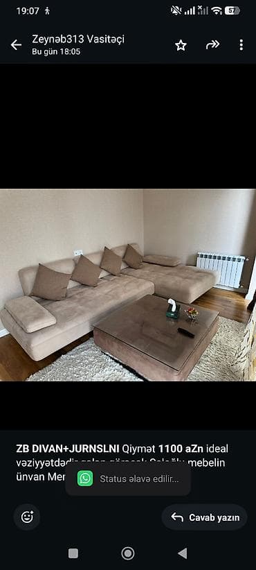 divan 2 ci el: *ZB* *DIVAN+JURNSLNI* Qiymət *1100 aZn* ideal vəziyyətdədir gələn — 1