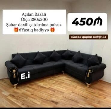 угловые диваны для гостинной: Künc divan, Yeni, Açılan, Bazalı, Parça, Şəhərdaxili pulsuz çatdırılma — 3