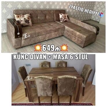 divan ölçüsü: Yeni, Künc divan, Qonaq otağı üçün, Açılmayan, Türkiyə — 4