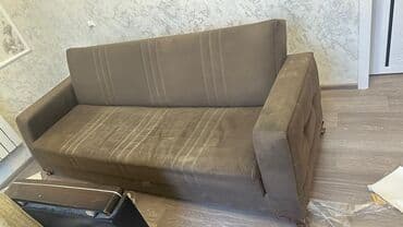 складная кровать трансформер: Диван, Б/у, Раскладной, С подъемным механизмом, Набук, Нет доставки — 1