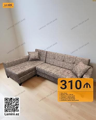 Künc divan – La Mini - Ölçülər: 240 × 150 sm - Mexanizm: açılan — 1