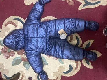 sukeçirməz uşaq şalvarları: Uşaq üçün qış kombinezonu – tünd göy rəngdə, qalın və yastı tikişli — 2