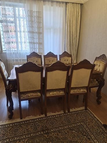 reception masa: Klassik üslubda dəst mebellər – qonaq otağı üçün komplekt Tərkibi: - — 3