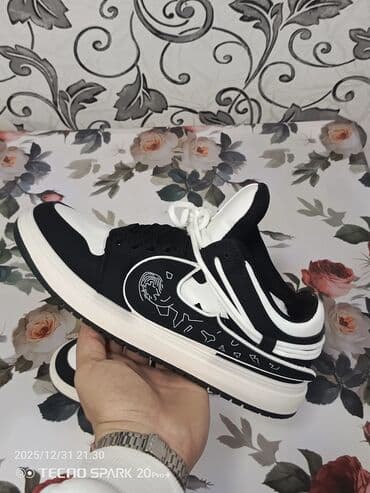 Мужская обувь: Qara-ağ rəng kombinində gündəlik idman ayaqqabısı - Model: aşağı — 2