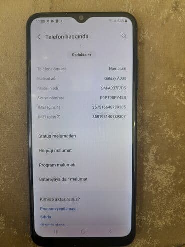 samsung a02s ekran: Samsung Galaxy A03s, 32 GB, rəng - Qara — 3