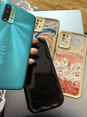 redmi ucuz telefon: Redmi 9T, 128 GB, rəng - Yaşıl, Barmaq izi — 3