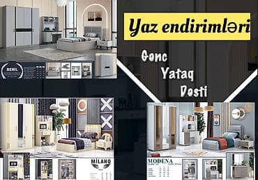 Oğlan və qız üçün, Yeni, Təknəfərlik çarpayı, Yazı masası, Dolab, Tumba