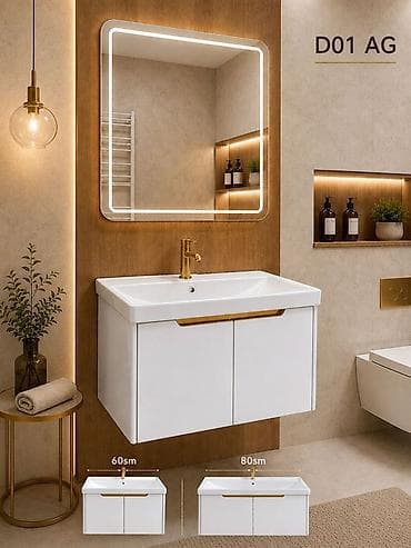ucuz drel: Vanna otağı üçün dolab – Model E01 (AG/BOZ/KREM) və D01 AG Məhsul — 4