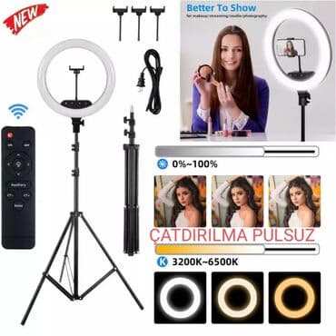 nardan cinə kontur gondermek: ✅led rgb işiq tripod ✅i̇dare etme pultu var ✅3 telefon tutacaği ✅18 — 1