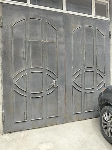 giris qapi: Dəmir Qaraj darvazası, Yana açılan, Mexaniki, rəng - Boz, Qapı ilə, Kredit yoxdur — 1