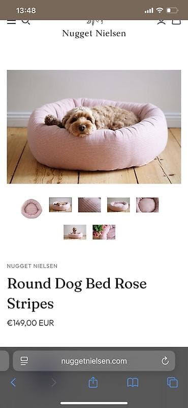 satılıq it: Oz qiymetine satilir Nugget Nielsen Round Dog Bed Rose Stripes – — 2