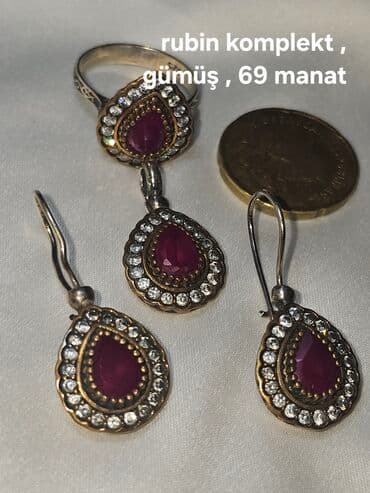 qizil adlarin yazilmasi: Dəstə daxildir: Üzük, Sırğa, Boyunbağı, 1 g — 2