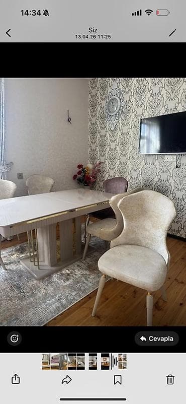 sade metbex mebelleri: Qonaq otağı üçün, Dördbucaq masa, 6 stul — 2