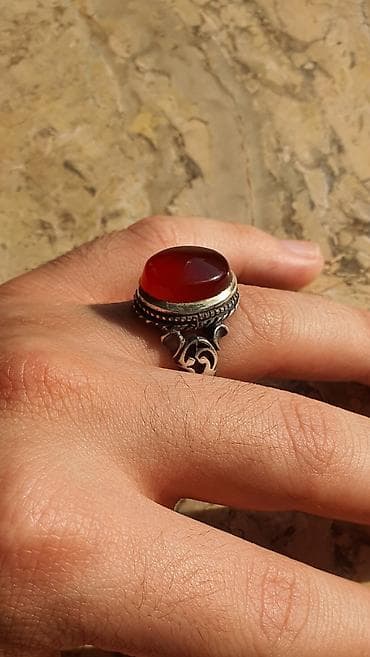 Üzük, Gümüş, 916 Əyar, Əqiq — 2