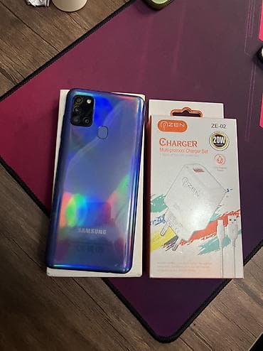 samsung not14: Samsung Galaxy A21S, 32 GB, rəng - Mavi, Barmaq izi, Face ID — 3