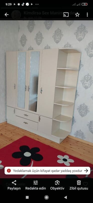 metbex şkafi: Yeni, Açılan, 3 qapılı Düz dolab, Qarderob, paltar dolabı — 30