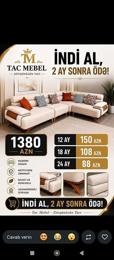 stul kreslo: Tac Mebel – zövqünüzün tacı 1) Yataq dəsti – 399 AZN - Seçim edilə — 3
