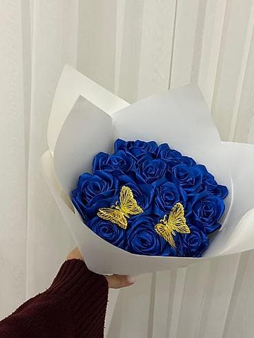 hediyye kart: Hədiyyə dəsti: plyuş ayıcıq + süni güllərdən buket - Ayıcıq: yumşaq — 2