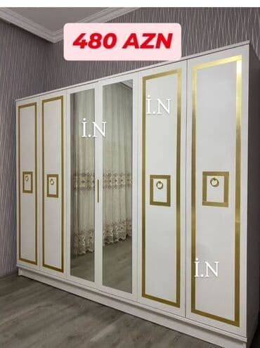 qapi: Yeni, Açılan, 6 qapı Düz dolab, Qarderob, paltar dolabı, Azərbaycan — 1