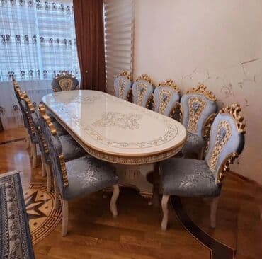 диван стол: Для гостиной, Новый, Нераскладной, Прямоугольный стол, 6 стульев — 4