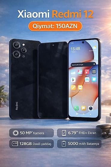 Redmi 12, 128 GB, rəng - Qara, Sensor