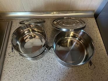 iphono 3: Paslanmayan poladdan hazırlanmış 3 ədəd yemək qabı dəsti — 4