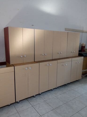 стеллаж шкаф: Mebel dəsti – modul tipli şkaflar - Material: açıq ağac rəngində — 3