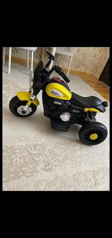 Uşaq üçün elektrikli üçtəkərli motosiklet - Rəng: sarı/qara təzədi — 1
