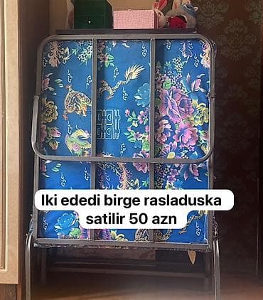 Rəsladuşka tipli qatlanan çarpayılar – metal karkaslı, yığılıb-açılan