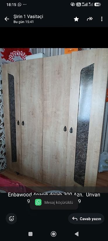 Enbawood 4qapili dolab 300 Azn. Unvan 9cu MKR. Shirin x. 1449