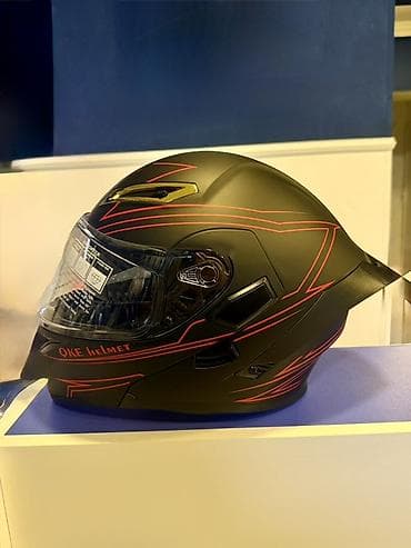 electro moto: Məhsul: OKE Helmet – tam üzlü moto dəbilqə - Rəng və dizayn: Mat qara — 3