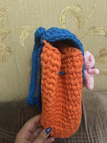 sirin ayi sekilleri: Əl işi toxunma uşaq bel çantası - Material: qalın, yumşaq ipliklə əl — 2