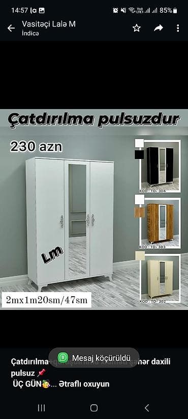 Мебель на заказ: *Çatdırılma+quraşdırılma xidməti şəhər daxili pulsuz* 📌 *ÜÇ GÜN🥳* — 1
