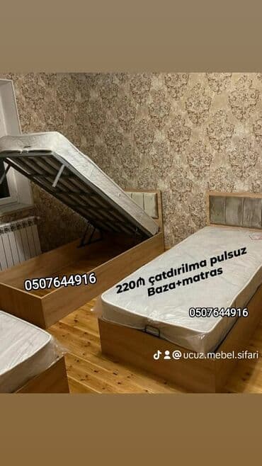 2ci əl yataq dəstləri: Yeni, Təknəfərlik çarpayı, Bazalı, Matras ilə, Siyirməsiz, Azərbaycan — 2