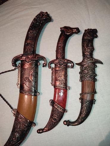 Digər ev dekoru: Dekorativ xəncər dəsti – 3 ədəd - Klassik Şərq üslubunda ornamental — 1