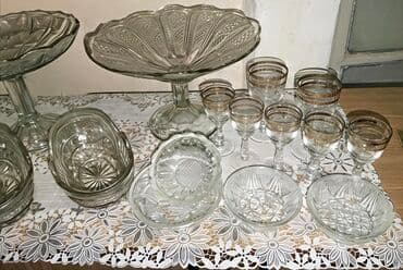 ed 10: Şüşə servis dəsti – klassik naxışlı ki Hamsi bir yerde satilir 20 — 4