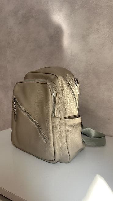 Bej rəngli çox bölməli qadın/unisex bel çantası (ryukzak) - Material