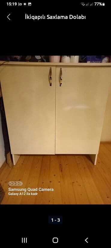 шкаф железный офисный: Б/у, Распашной, 2 двери Прямой шкаф, Азербайджан — 1